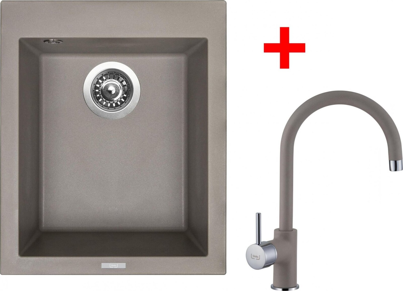 Sinks Cube 410 Truffle + Vitalia GR