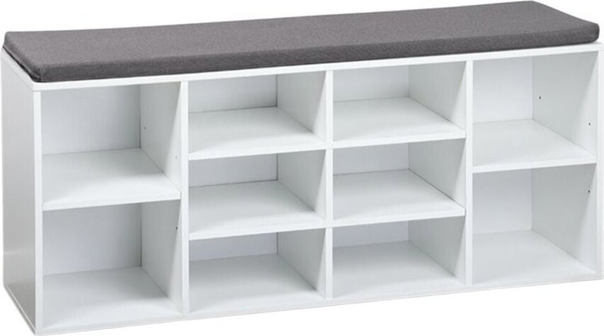 Kesper Botník s podsedákom 103 × 29,5 × 48 cm, biely/sivý