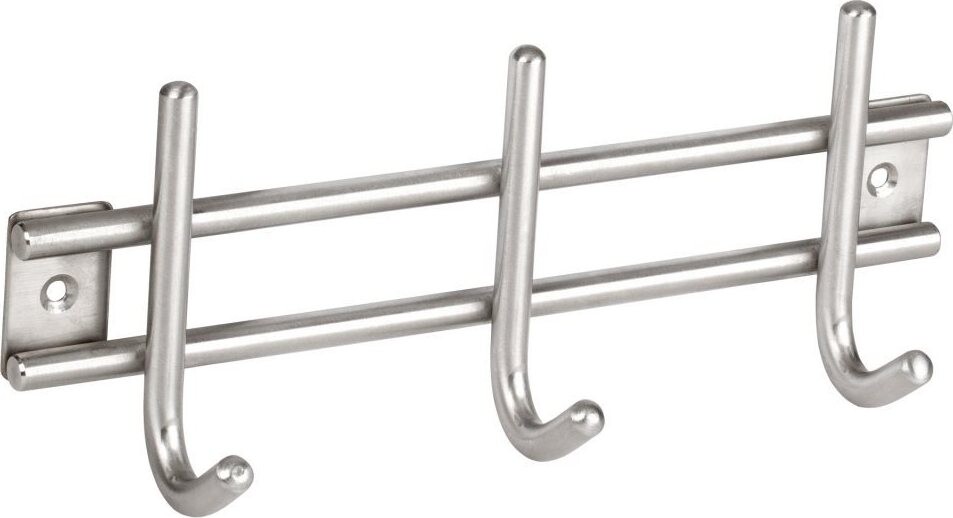 WALTECO Věšáková lišta 220x85mm 3 háčky, nerez
