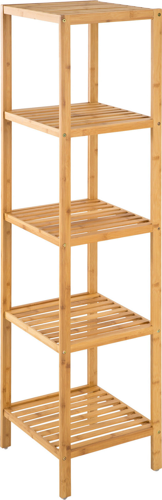 TecTake Regál policový bambus 5 polic, 33 × 33 × 141 cm