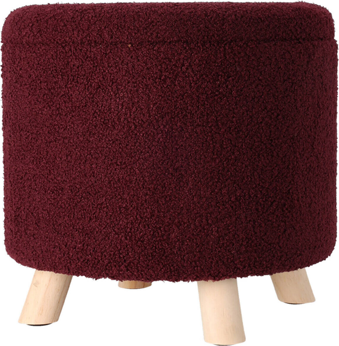 Home Styling Collection Úložný kulatý čalouněný puf TEDDY, 40 × 37 cm, červený