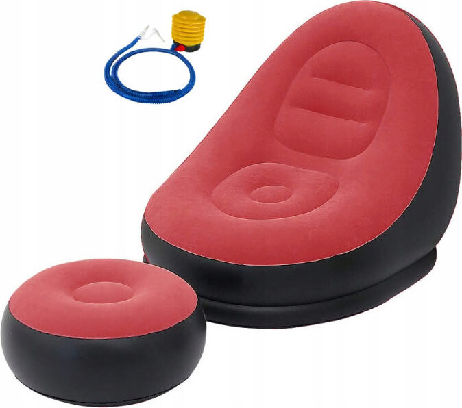 Verk 27532 Nafukovací relaxační křeslo s podnožkou, červené