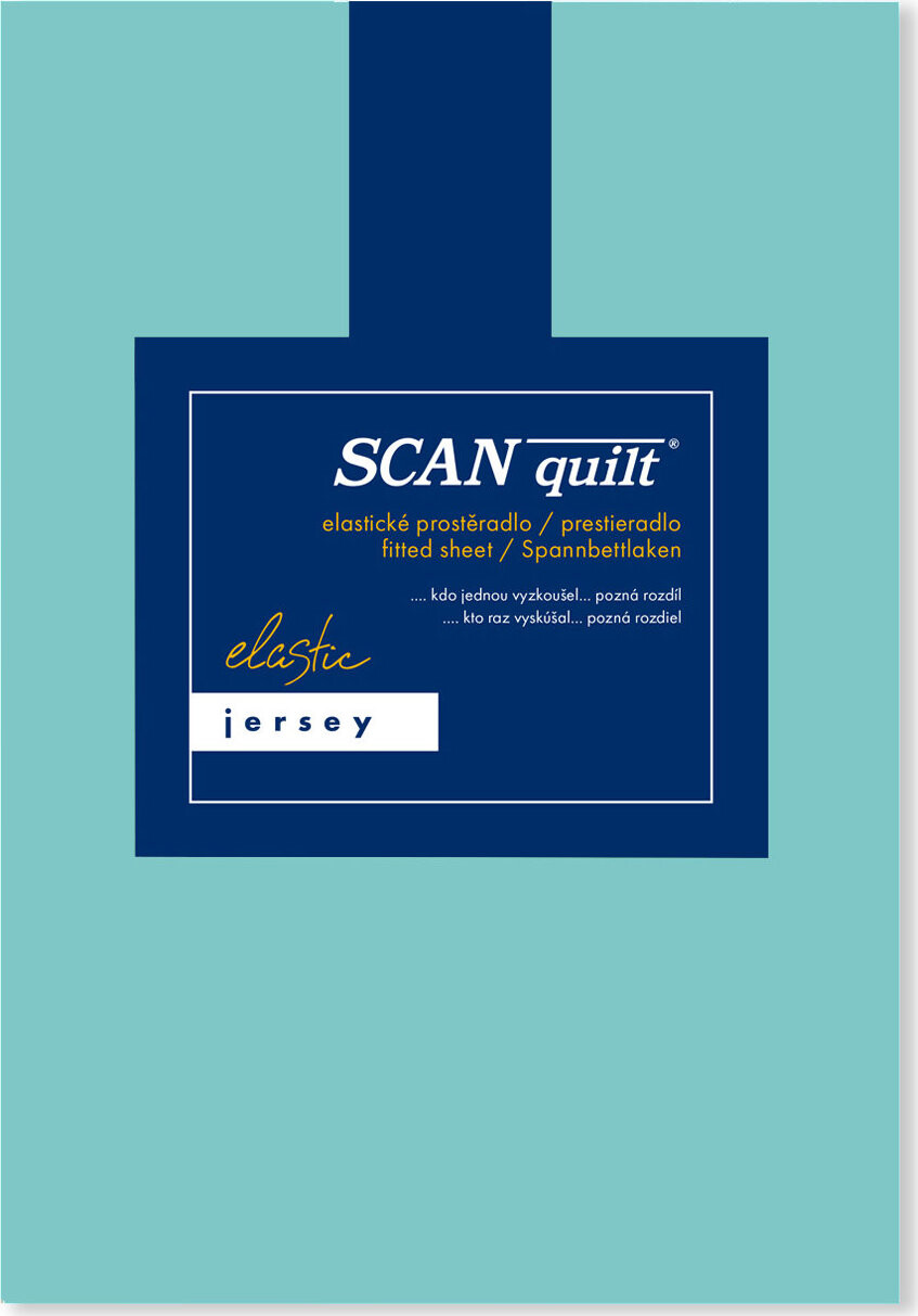 SCANquilt Prestieradlo Jersey Elastic Lycra tyrkysové 90 × 200 cm