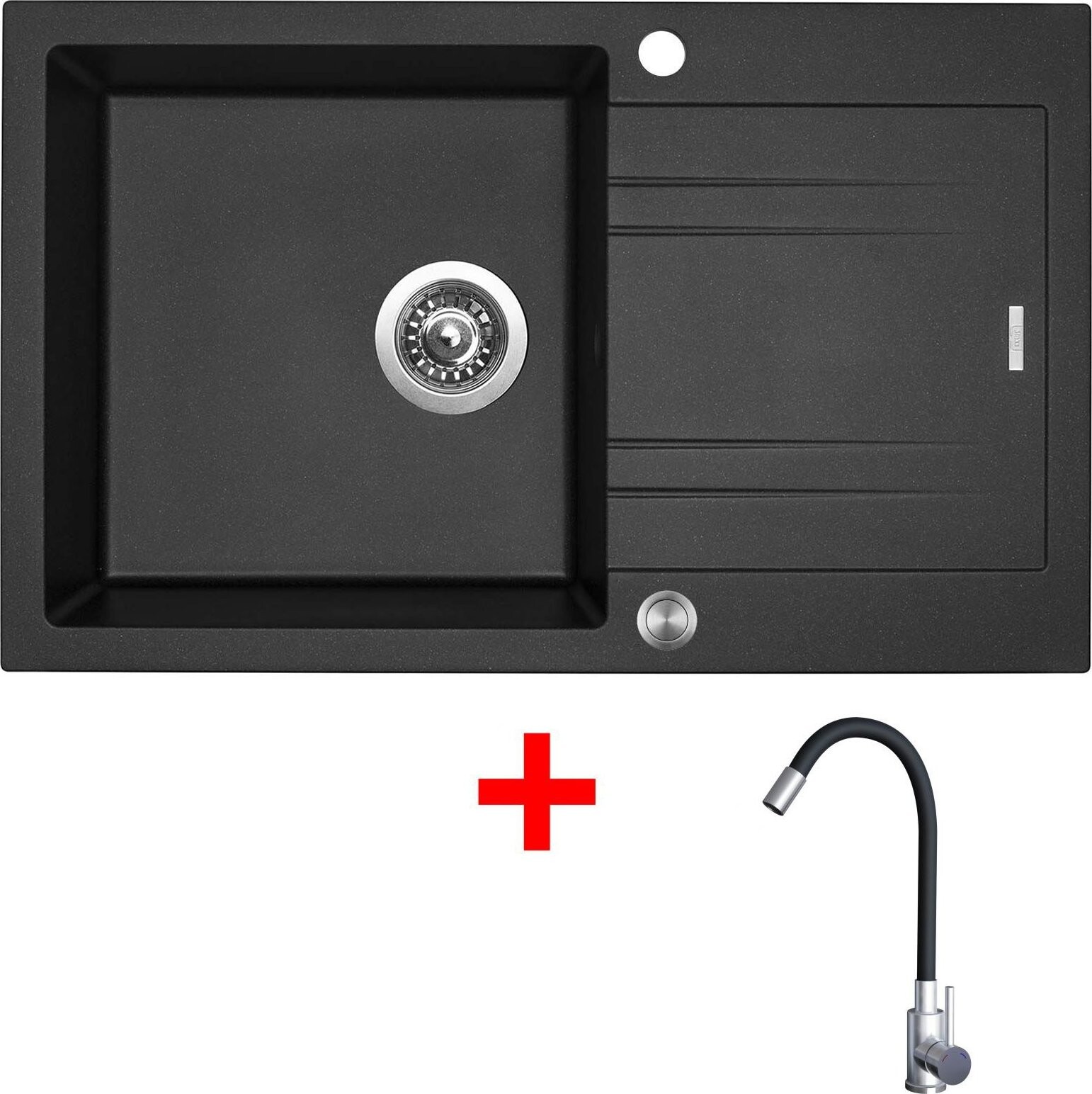 Sinks Linea 780 XC Metalblack + Elasta nehrdzavejúca oceľ/čierny