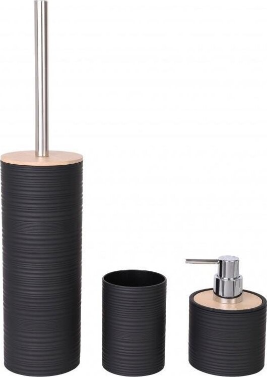 DuraHome Daisen 58895 Sada koupelnová WC štětka, kelímek, dávkovač mýdla, černá