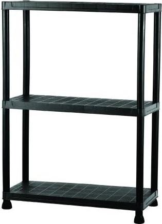 Igotrend Regál plast. 60 × 30 × 96 cm, černý, 3 police