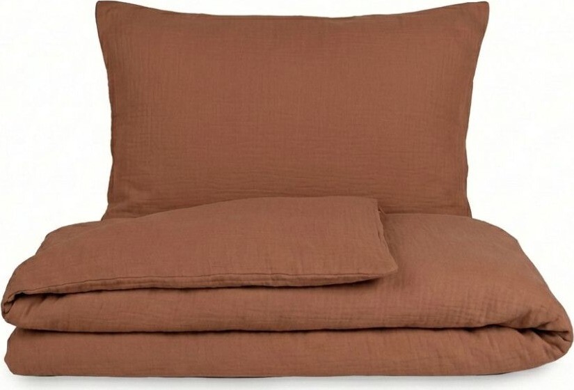 Kvalitex Mušelínové obliečky 1 + 1, 140 × 200, 70 × 90 cm hnedé