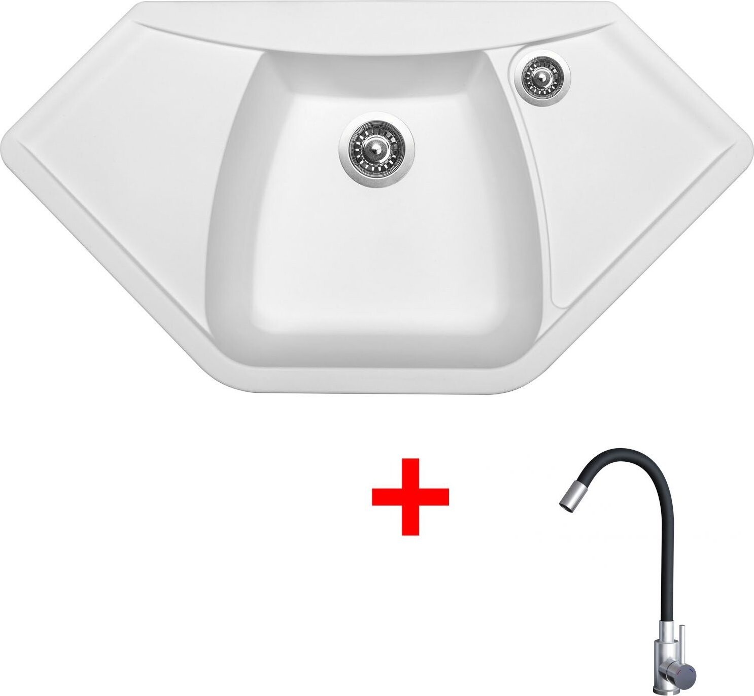 Sinks Naiky 980 Milk + Elasta nerez/černý
