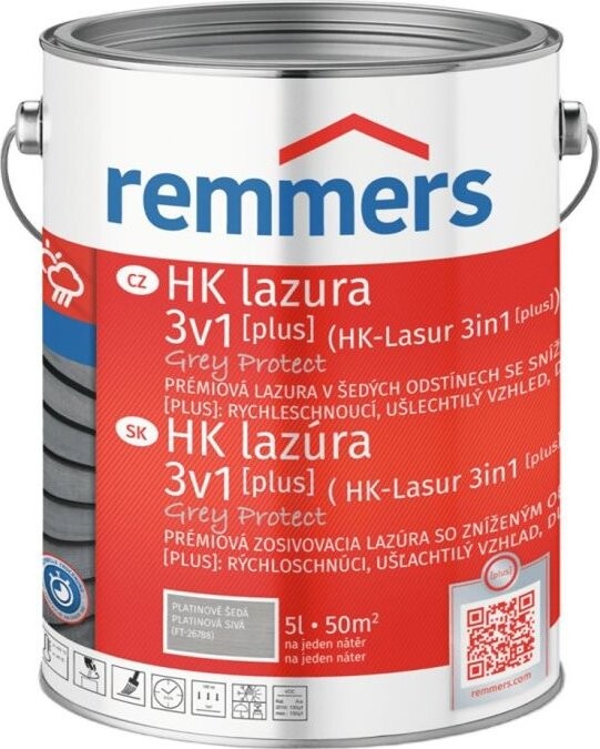 Remmers HK Lazura 3v1 Grey Protect [plus] 5 l Platingrau / Platinově šedá