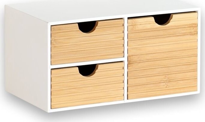 Kesper Organizér se 3 zásuvkami, 27 × 16 × 14 cm, bílý/přírodní