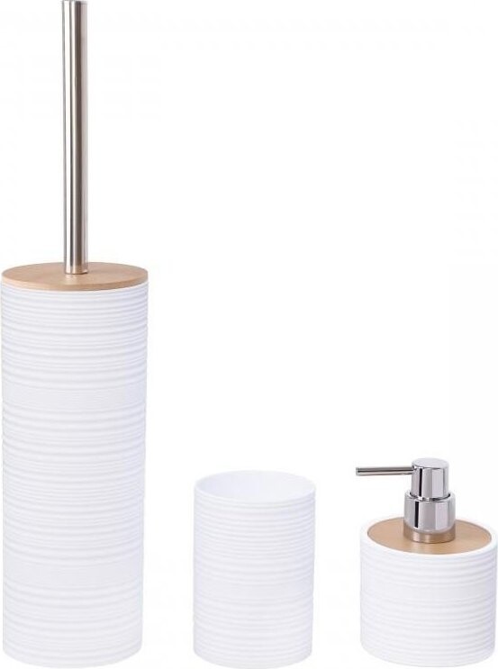 DuraHome Daisen 58901 Sada koupelnová WC štětka, kelímek, dávkovač mýdla, bílá