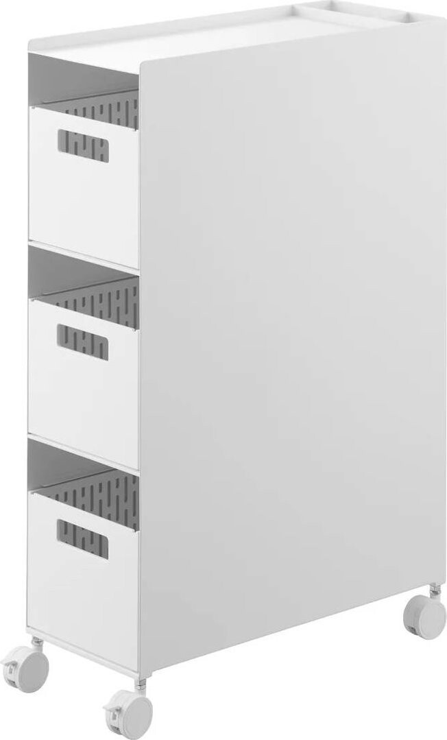 Yamazaki Tower 10015 Multifunkční vozík s košíky, bílý