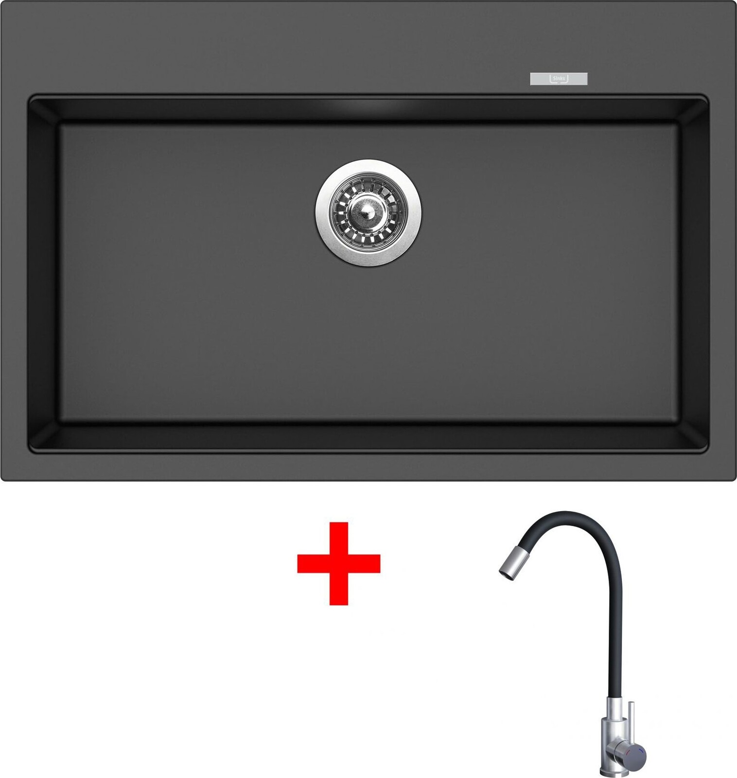 Sinks Maximo 780 Metalblack + Elasta nerez/černý
