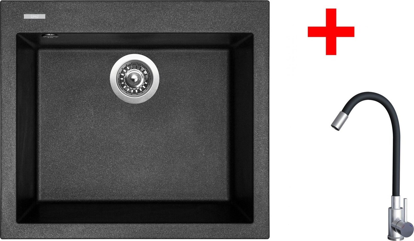 Sinks Cube 560 Metalblack + Elasta nerez/černý