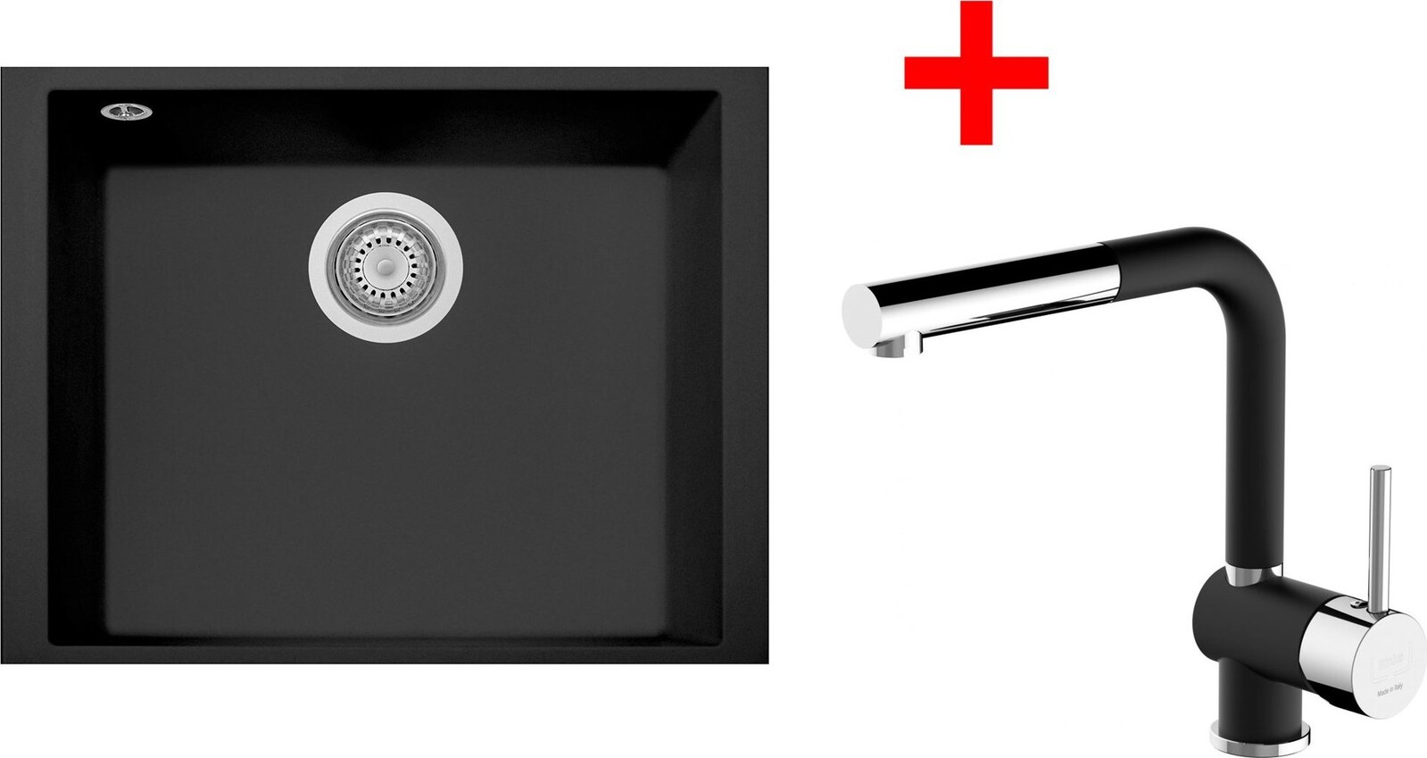 Sinks Cube 490U Nanoblack + Mix 3 P Nanoblack