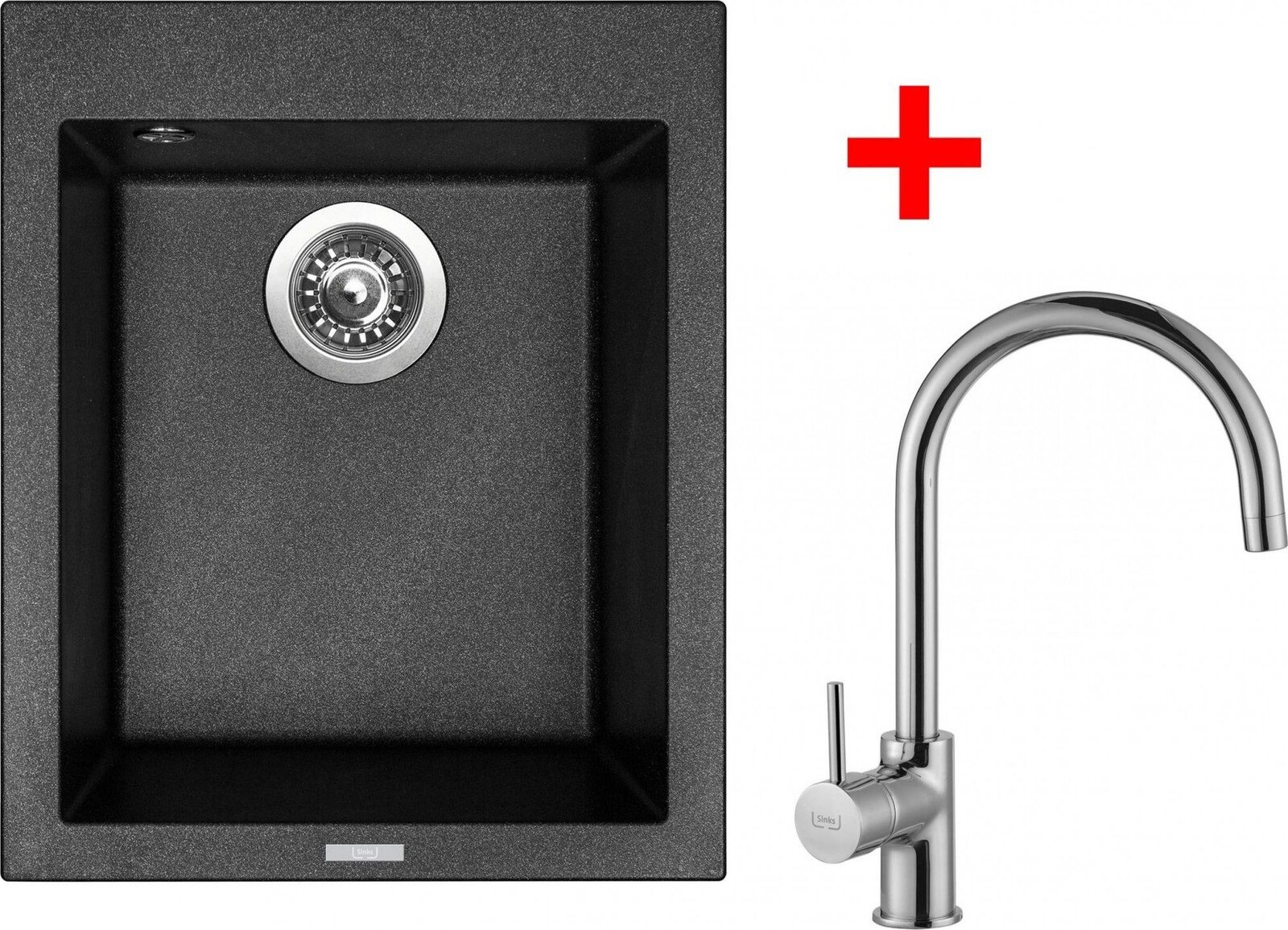 Sinks Cube 410 Metalblack + Vitalia