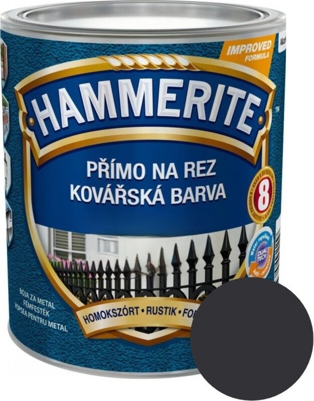 AkzoNobel Hammerite Přímo na rez kovářská barva 0,75 l, tmavě šedá
