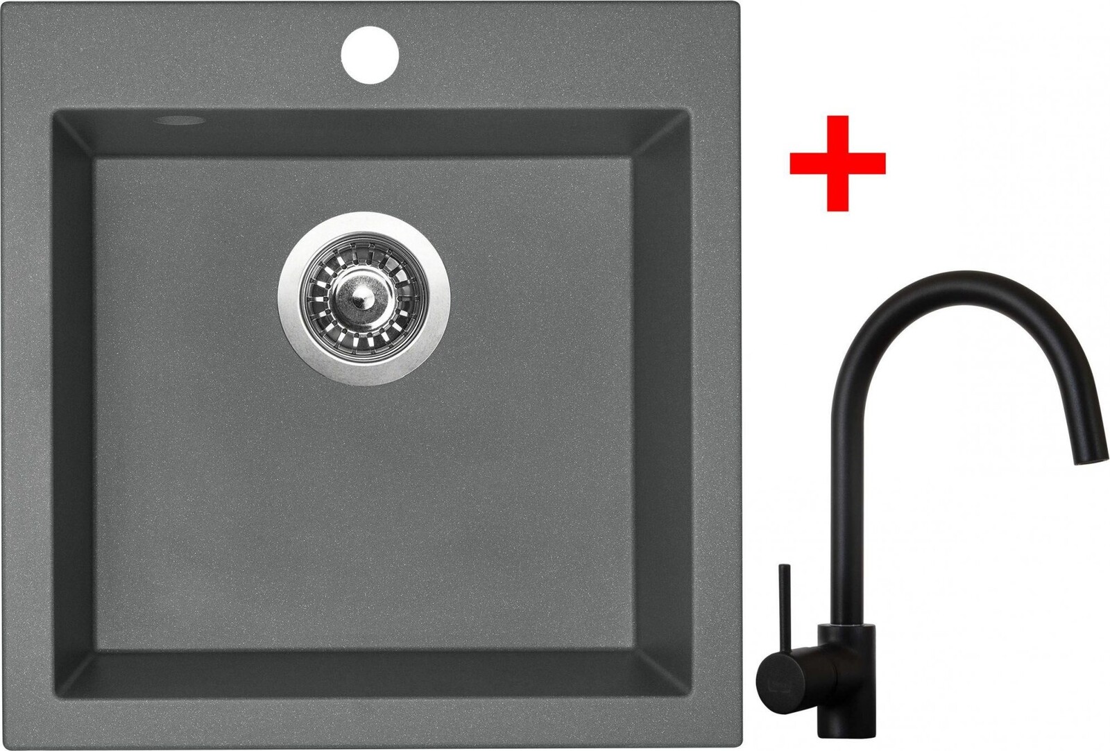 Sinks Viva 455 Titanium + Vitalia, čierna, matná