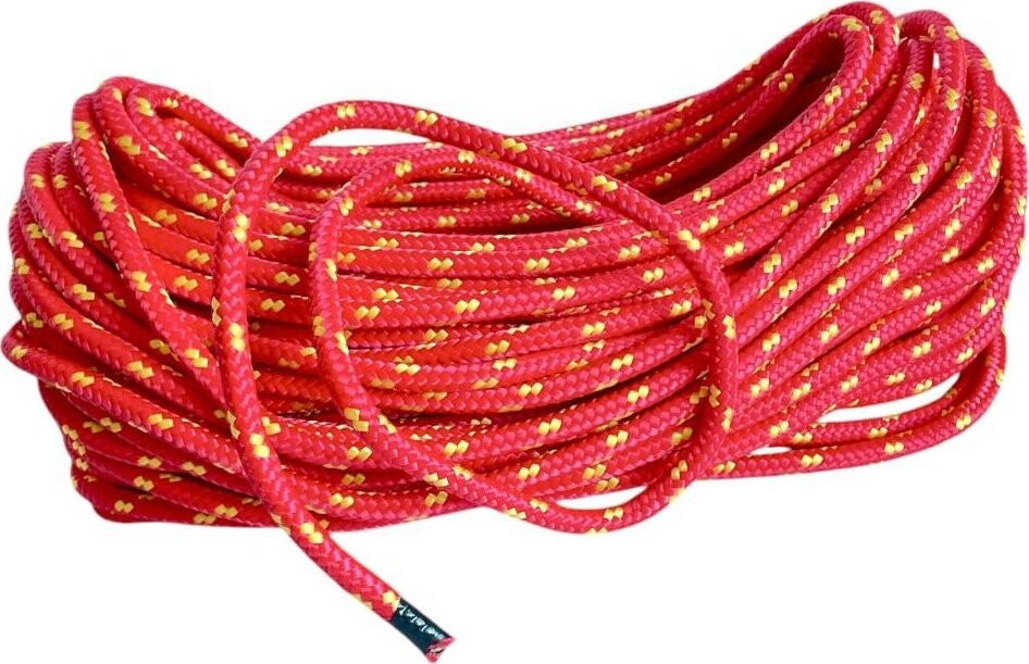 BKshop PPF 8 Polypropylenové lano pletené s jádrem, průměr 8 mm, 50 m červené