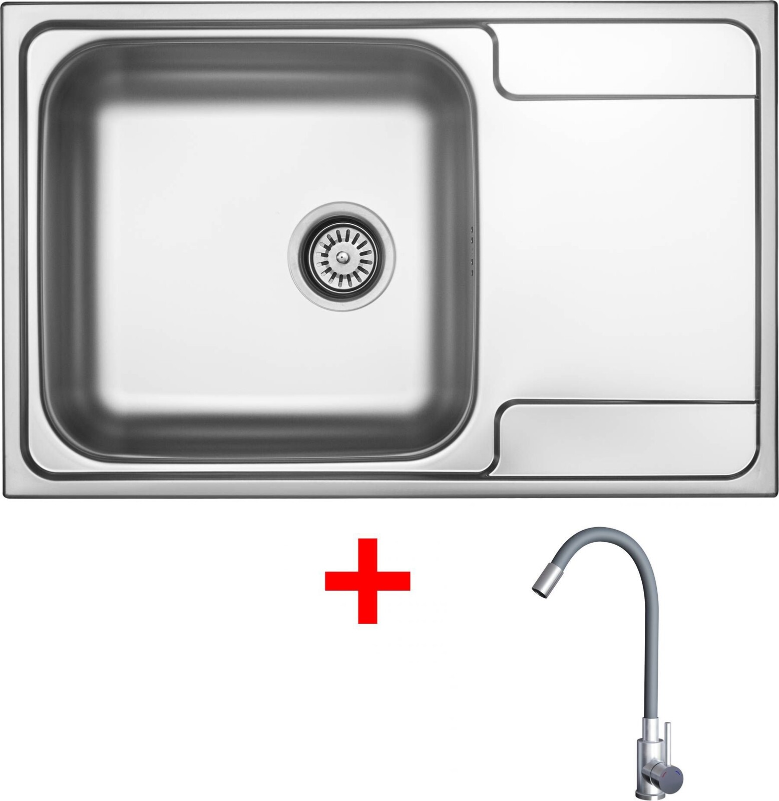 Sinks Grand 790 + Elasta nehrdzavejúca oceľ/sivý