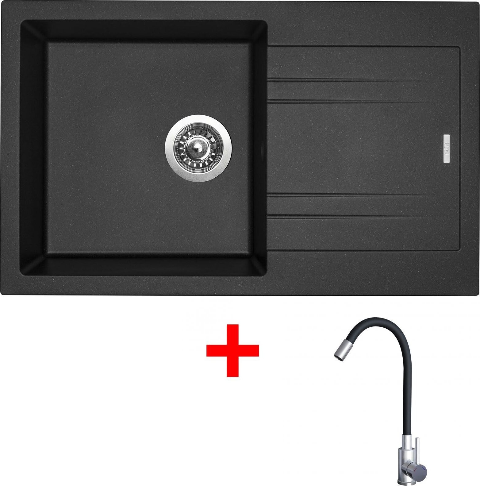Sinks Linea 780 Metalblack + Elasta nehrdzavejúca oceľ/čierny
