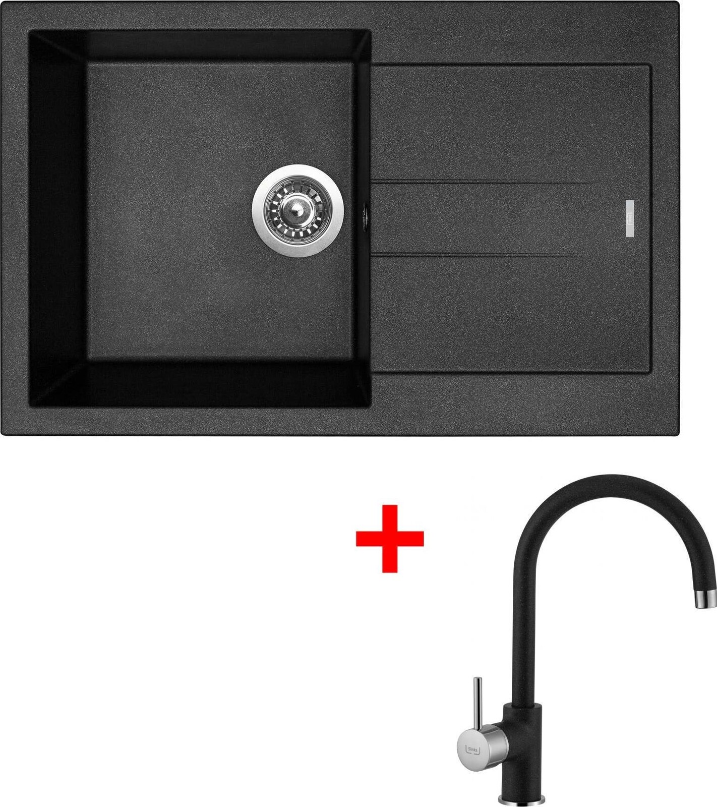 Sinks Amanda 780 Metalblack + Vitalia GR