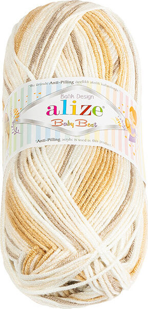 BELLATEX Baby Best Batik 100 g - 7541 bílá, béžová, hnědá
