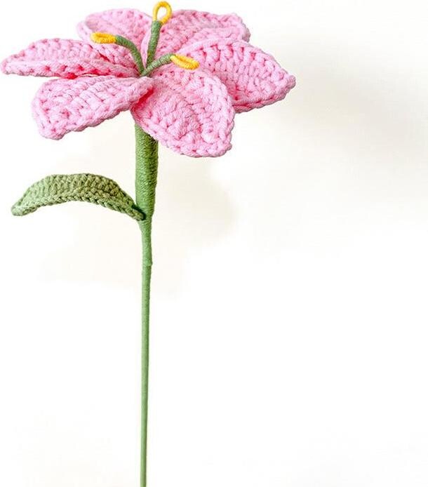 ANNAM Háčkovaná květina Mini Lilie bílá, 11 × 41 cm