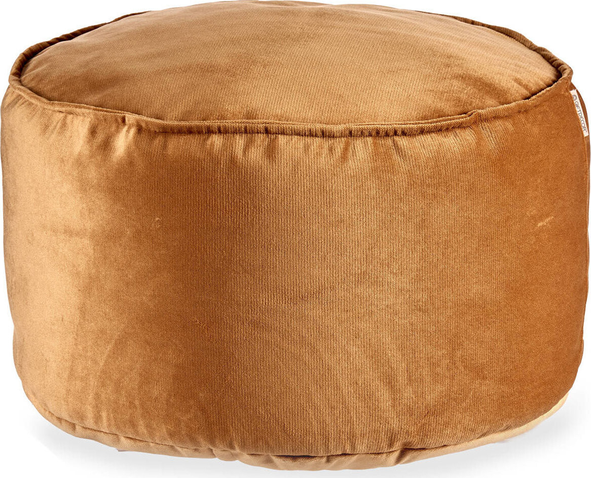 Giftdecor Sametový taburet, průměr 60 cm, oranžový