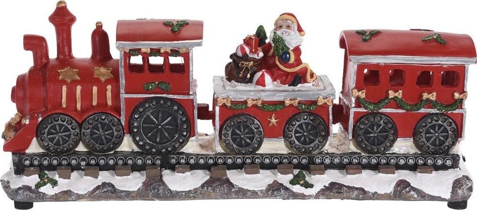 Home Styling Collection Vánoční LED vlak Santa Claus 39 cm