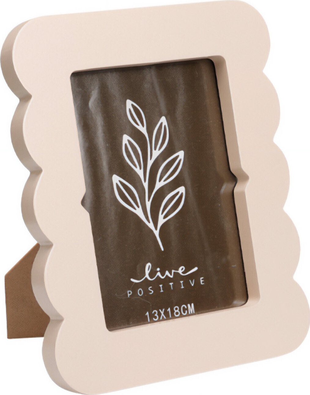 Home Styling Collection Fotorámeček BASE s vlnitým okrajem 18,5 × 2,2 × 23,3 cm, béžová