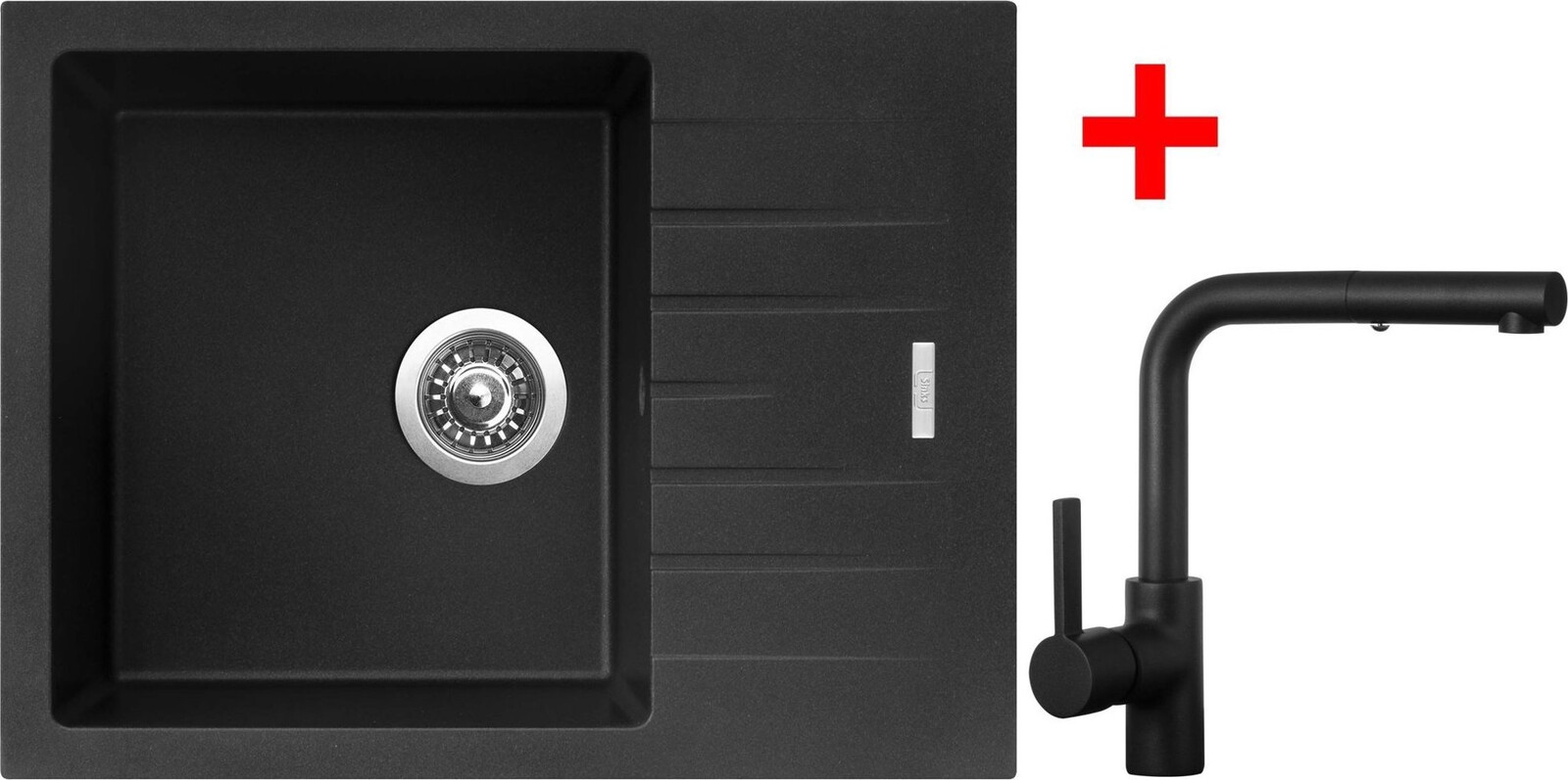 Sinks Perfecto 650 Metalblack + Enigma S čierny matný
