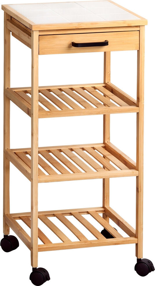 Kesper Bambusový kuchyňský vozík 34 × 34 × 73 cm