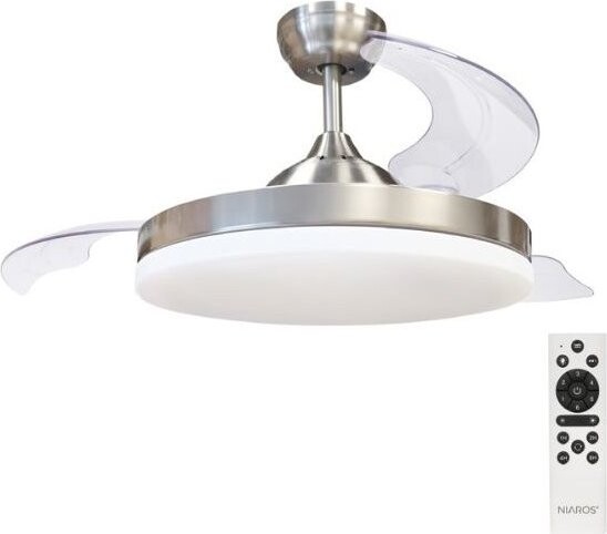 Garsaco Stropní ventilátor se světlem Tungati 107 cm 61 W 1521 lm, CCT, DO, barva nikl