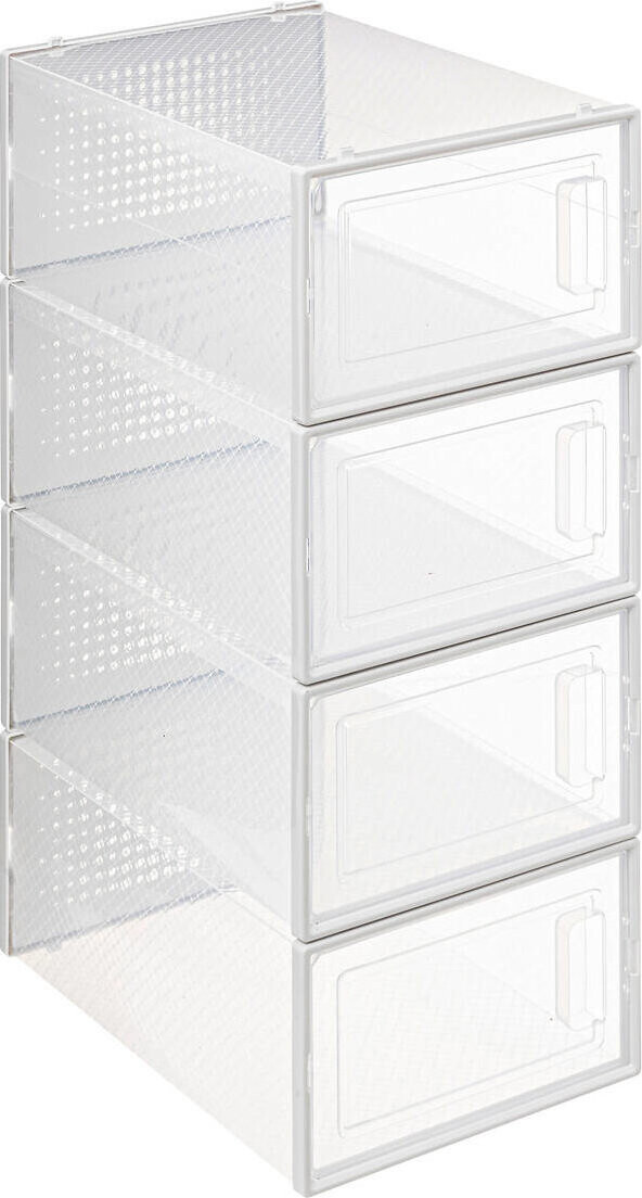 5five Stak Transparentní krabice na boty 33,5 × 23,2 × 14 cm, 4 ks