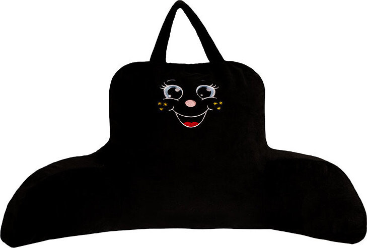BELLATEX Polštář opěrka 2835/995 cca 100 × 50 cm, černý s výšivkou