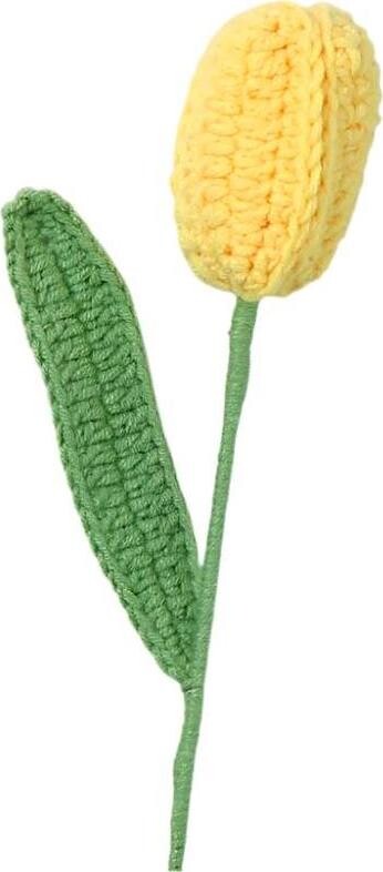 ANNAM Háčkovaná květina Tulipán tmavě žlutý, 4 × 41 cm