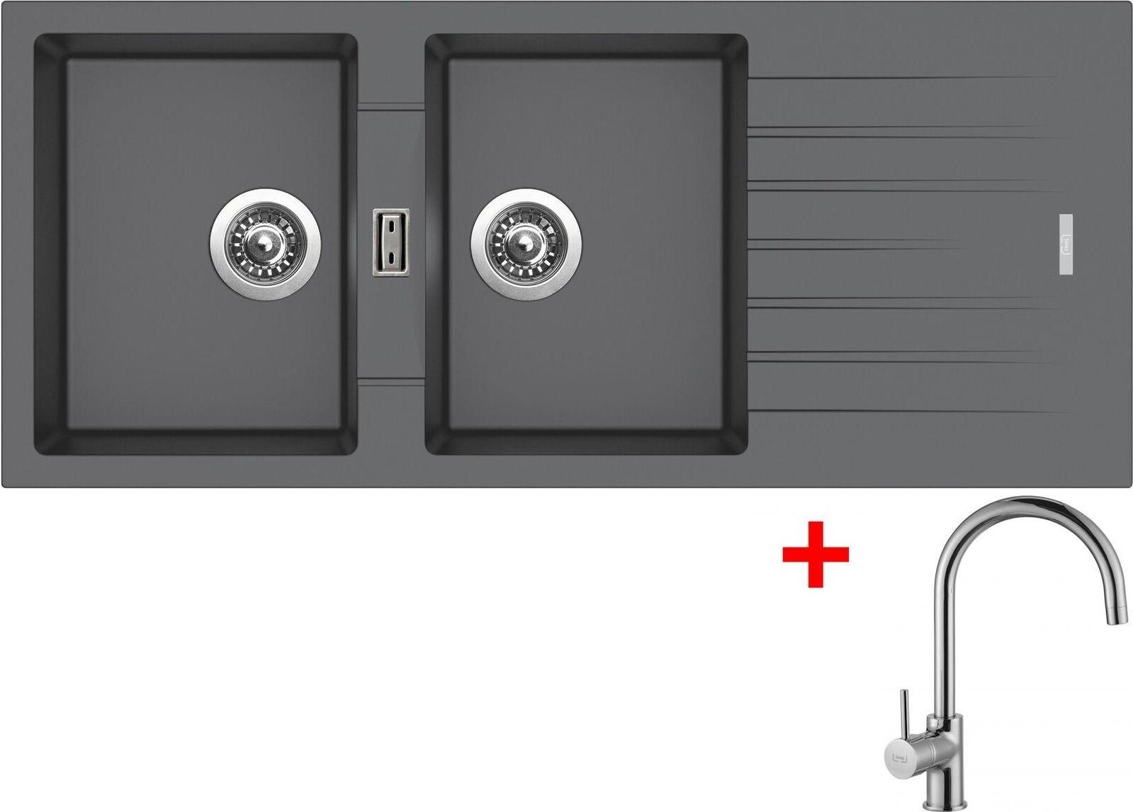 Sinks Perfecto 1160 Duo Titanium + Vitalia