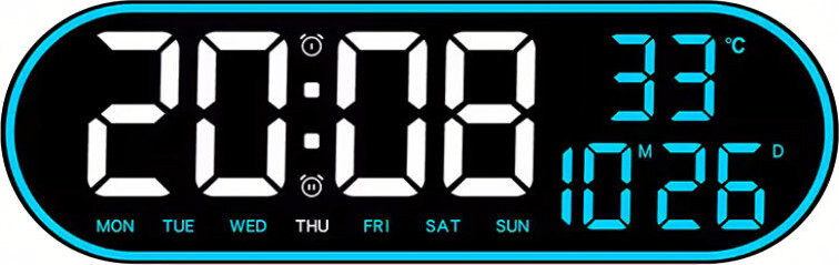 RealG RC-K-1624 Nástěnné digitální LED hodiny s dálkovým ovládáním, 38 cm