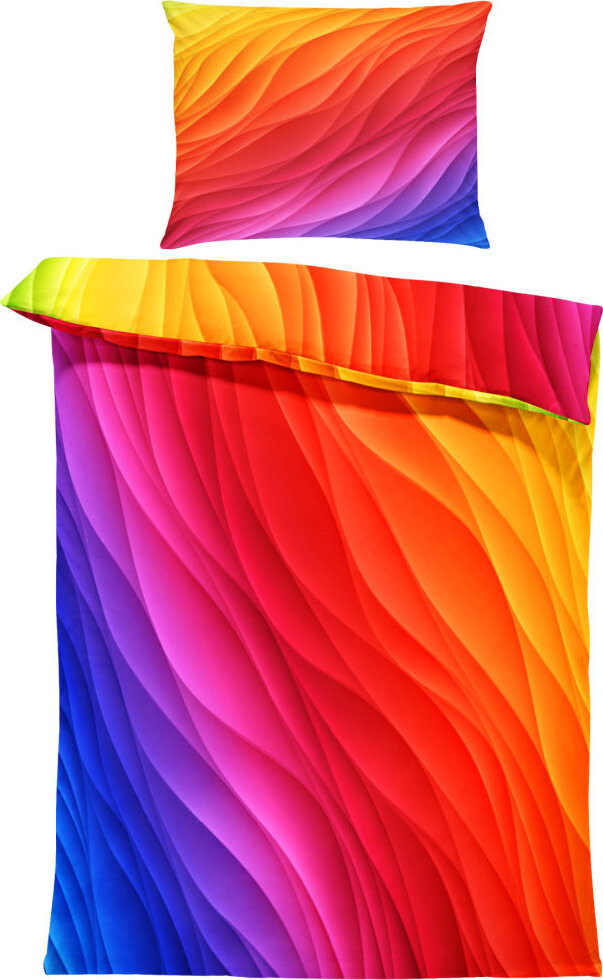 IMPAR Obliečky Farebné vlny, 140 × 200 cm + 90 × 70 cm