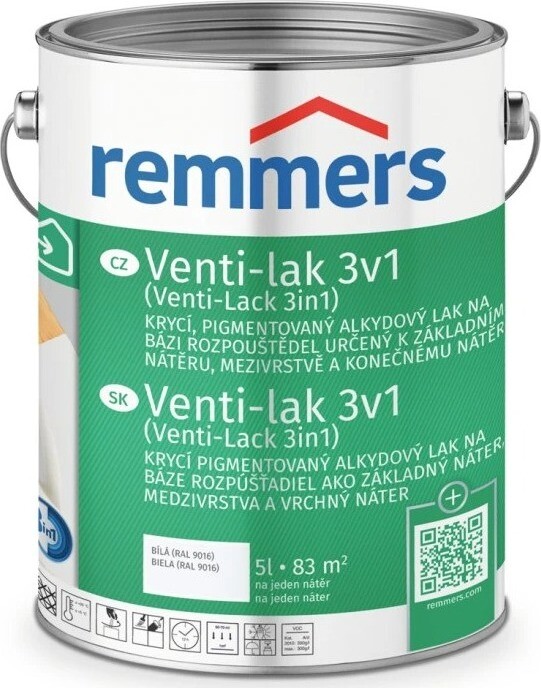 Remmers Venti-Lak 3 v 1, 5,0 l, biely RAL 9016
