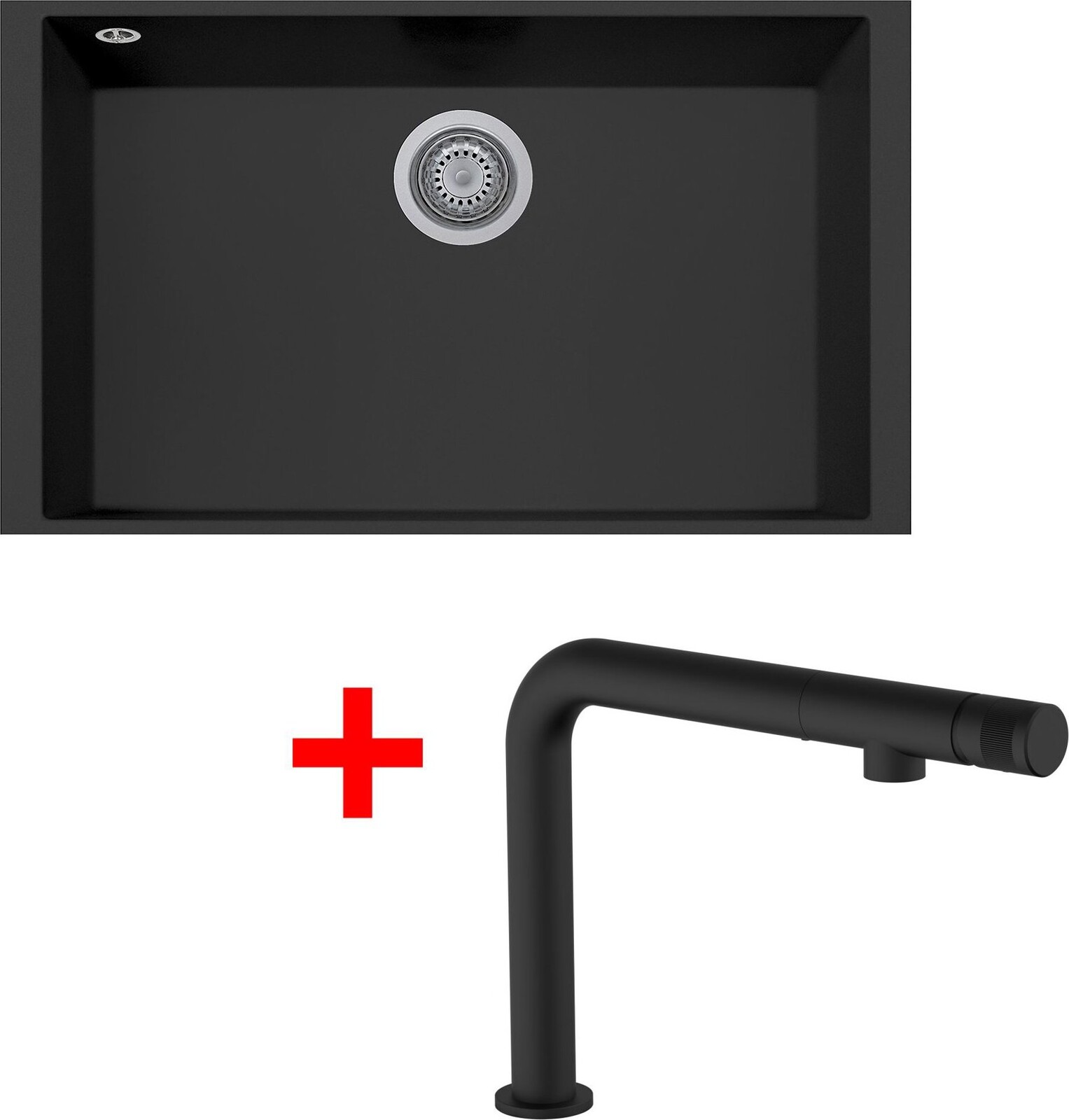 Sinks Cube 690U Nanoblack + Comforta Nanoblack