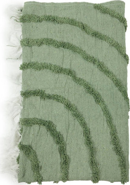 Giftdecor Přehoz s třásněmi, 135 × 150 cm, zelený