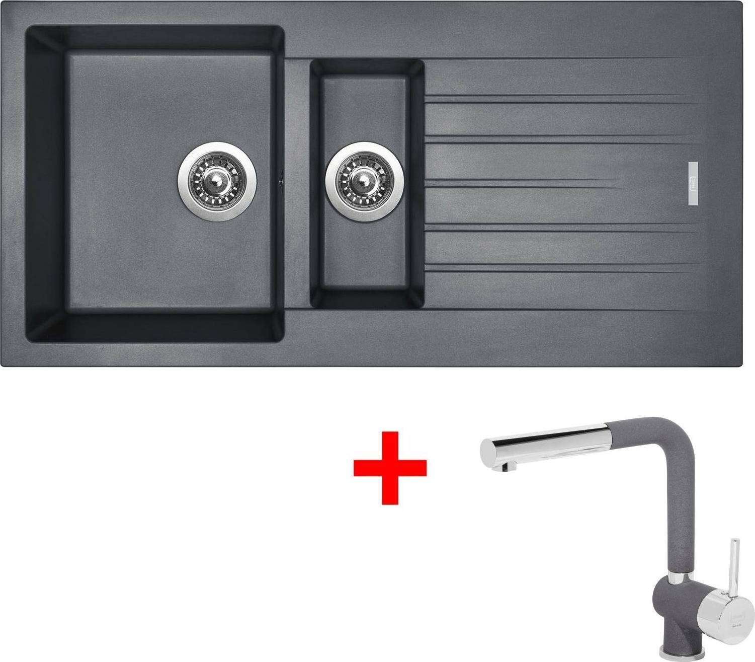 Sinks Perfecto 1000.1 Titanium + Mix 3 P GR