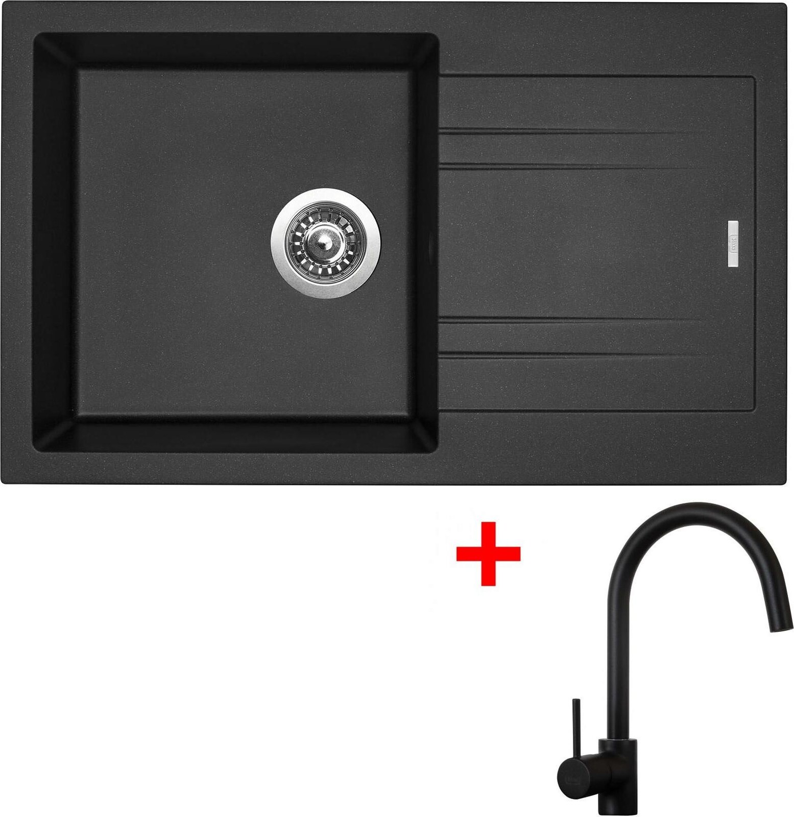 Sinks Linea 780 Metalblack + Vitalia, čierna, matná