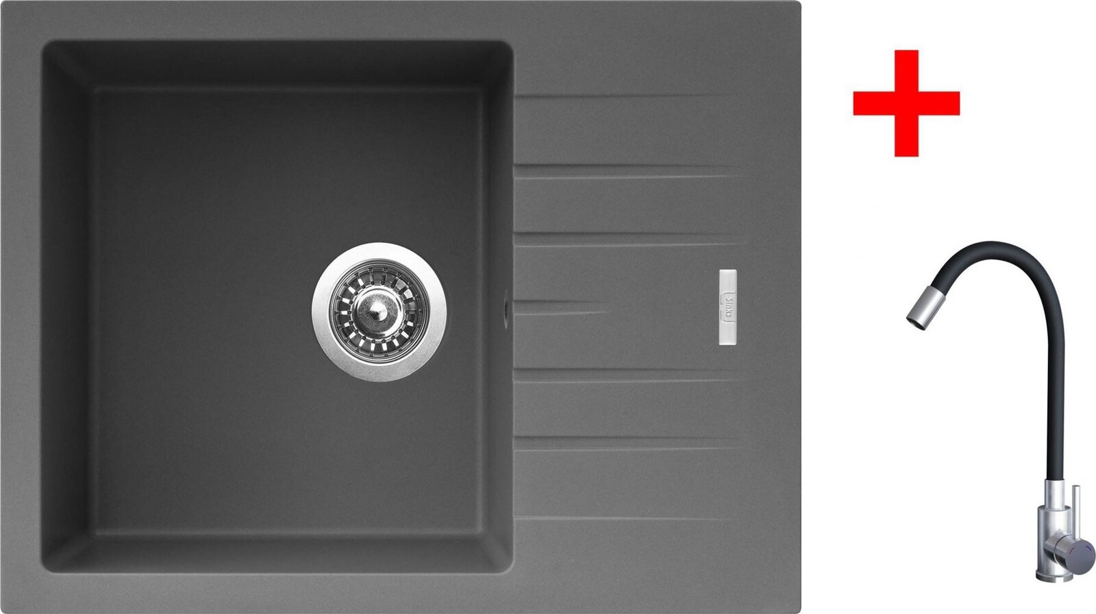 Sinks Perfecto 650 Titanium + Elasta nerez/černý