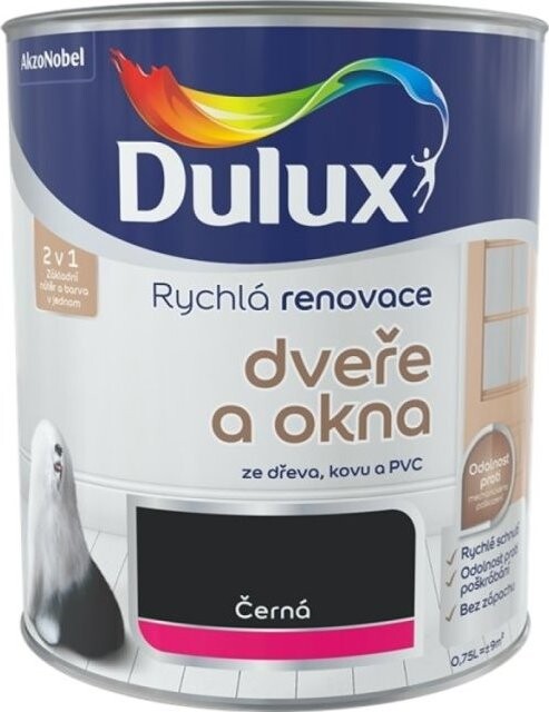 AkzoNobel Dulux Renovace dveře a okna černá 0,75 l