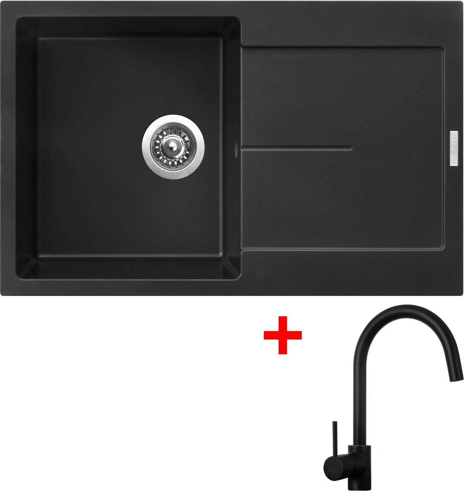 Sinks Ultima 790 Pureblack + Vitalia, čierna, matná