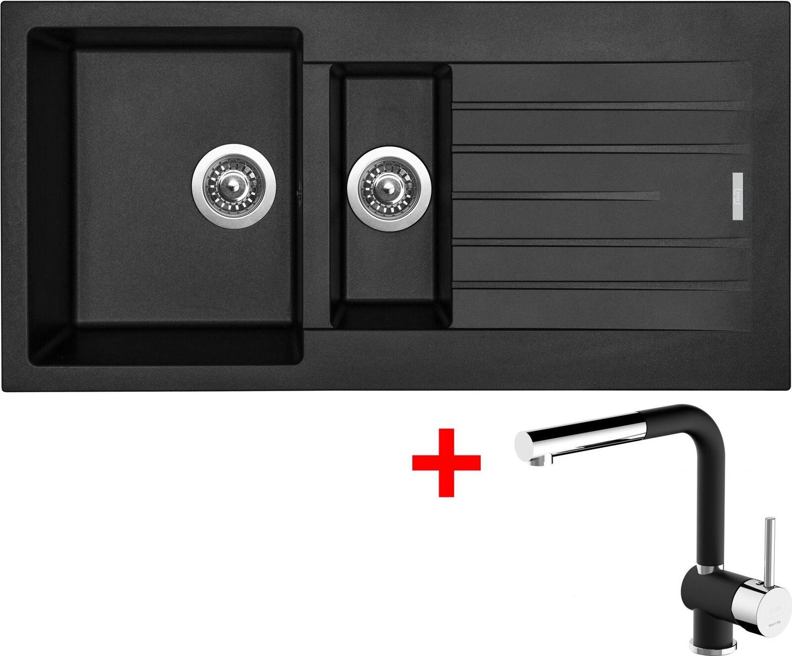 Sinks Perfecto 1000.1 Pureblack + Mix 3 P GR