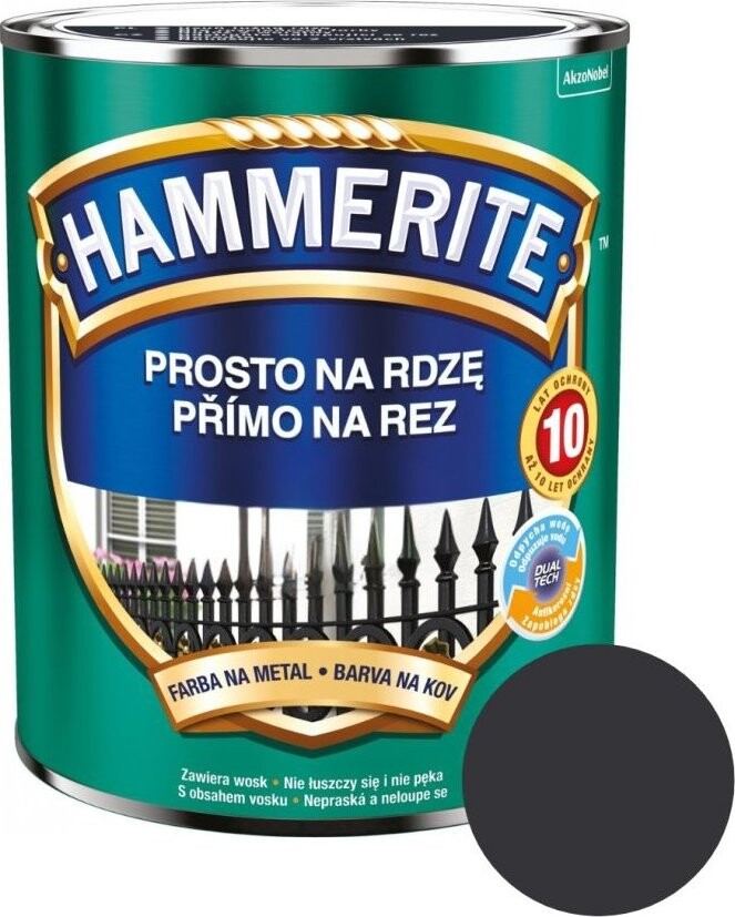 AkzoNobel Hammerite Přímo na rez saténový 0,7 l, antracitová